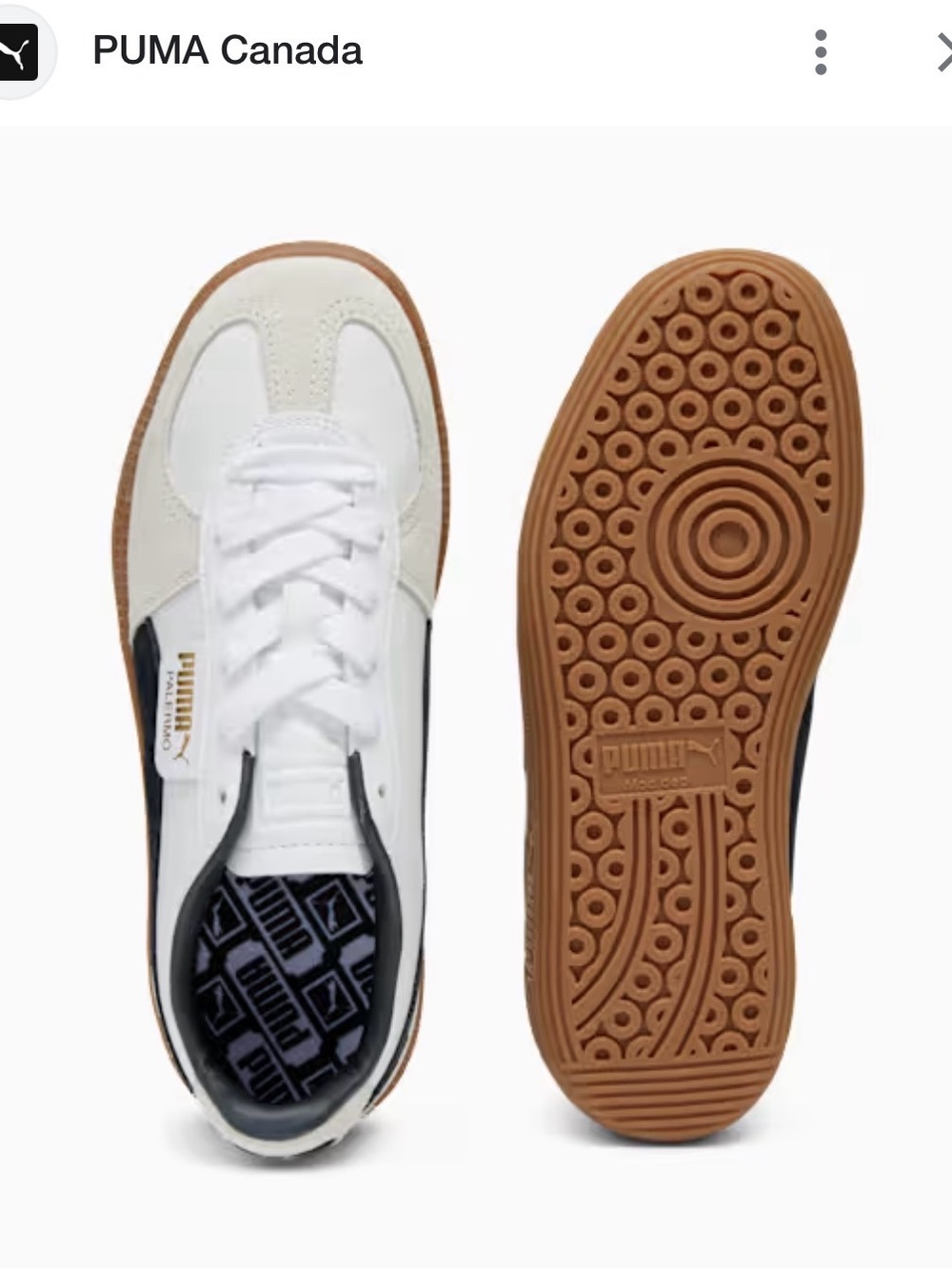 Puma White & Gum Low-Top Sneakers